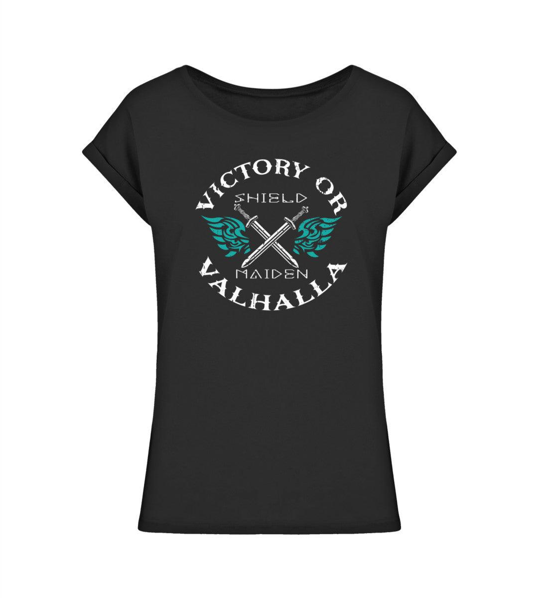 Schildmaiden Extendet Shirt – „Victory or Valhalla“-Design - Nordic Viking Wear