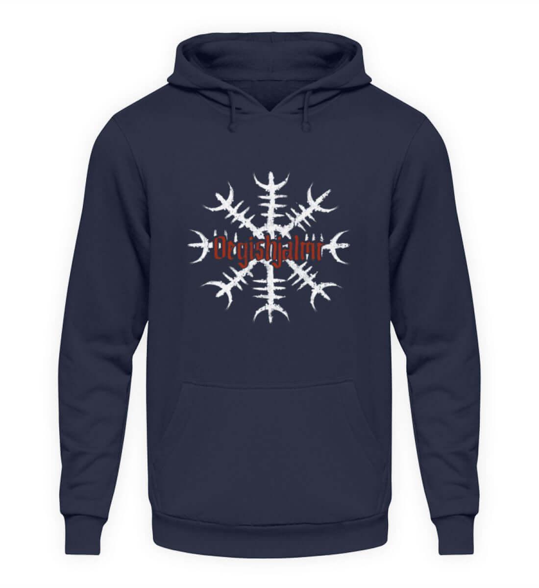 Wikinger Hoodie 'Ögishjalmur' – Helm of Awe Design für Mut und Schutz - Nordic Viking Wear