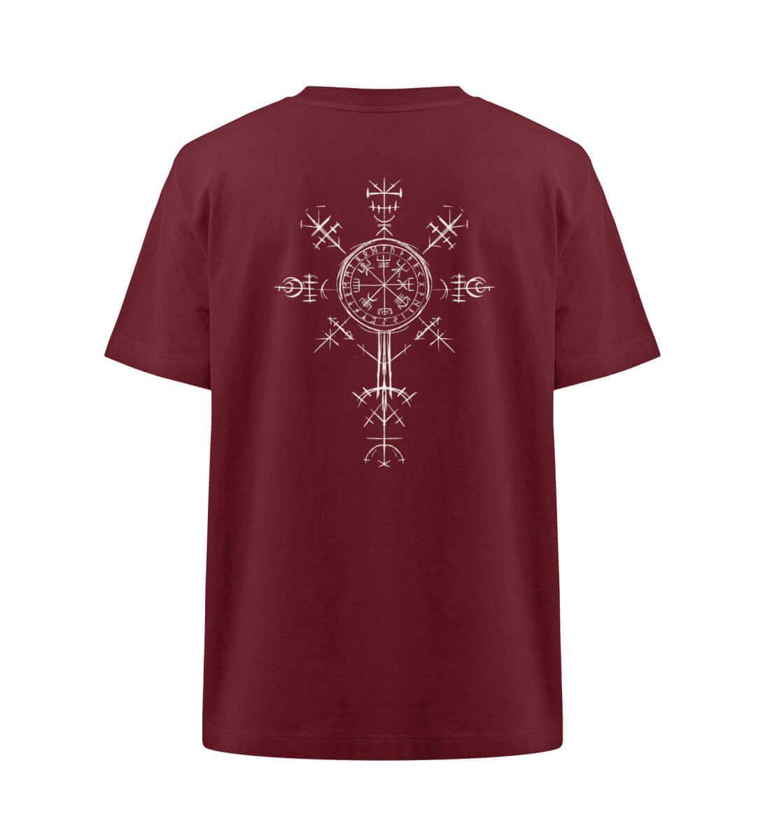 Vegvisir Runen Oversized Wikinger Shirt – Mächtiges Backprint Symbol der Führung - Nordic Viking Wear