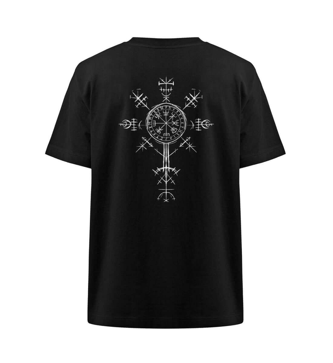 Vegvisir Runen Oversized Wikinger Shirt – Mächtiges Backprint Symbol der Führung - Nordic Viking Wear