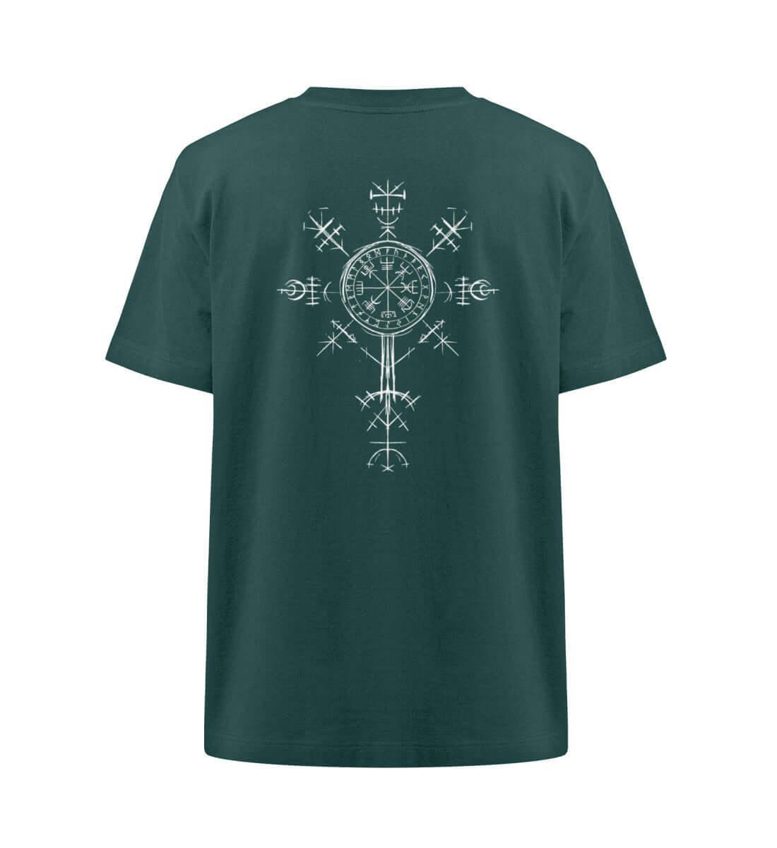 Vegvisir Runen Oversized Wikinger Shirt – Mächtiges Backprint Symbol der Führung - Nordic Viking Wear