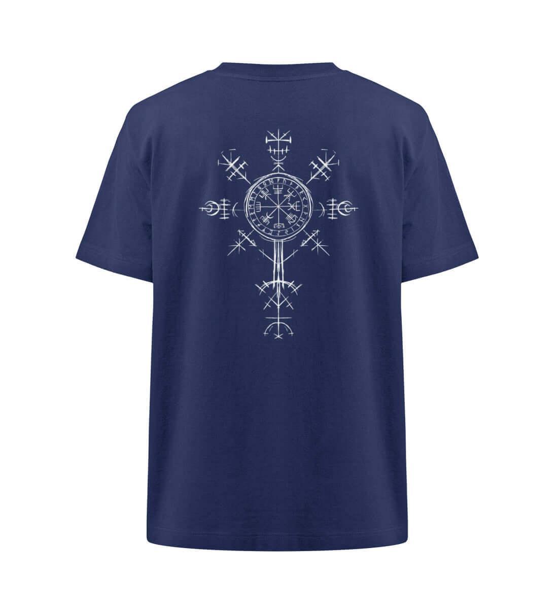 Vegvisir Runen Oversized Wikinger Shirt – Mächtiges Backprint Symbol der Führung - Nordic Viking Wear