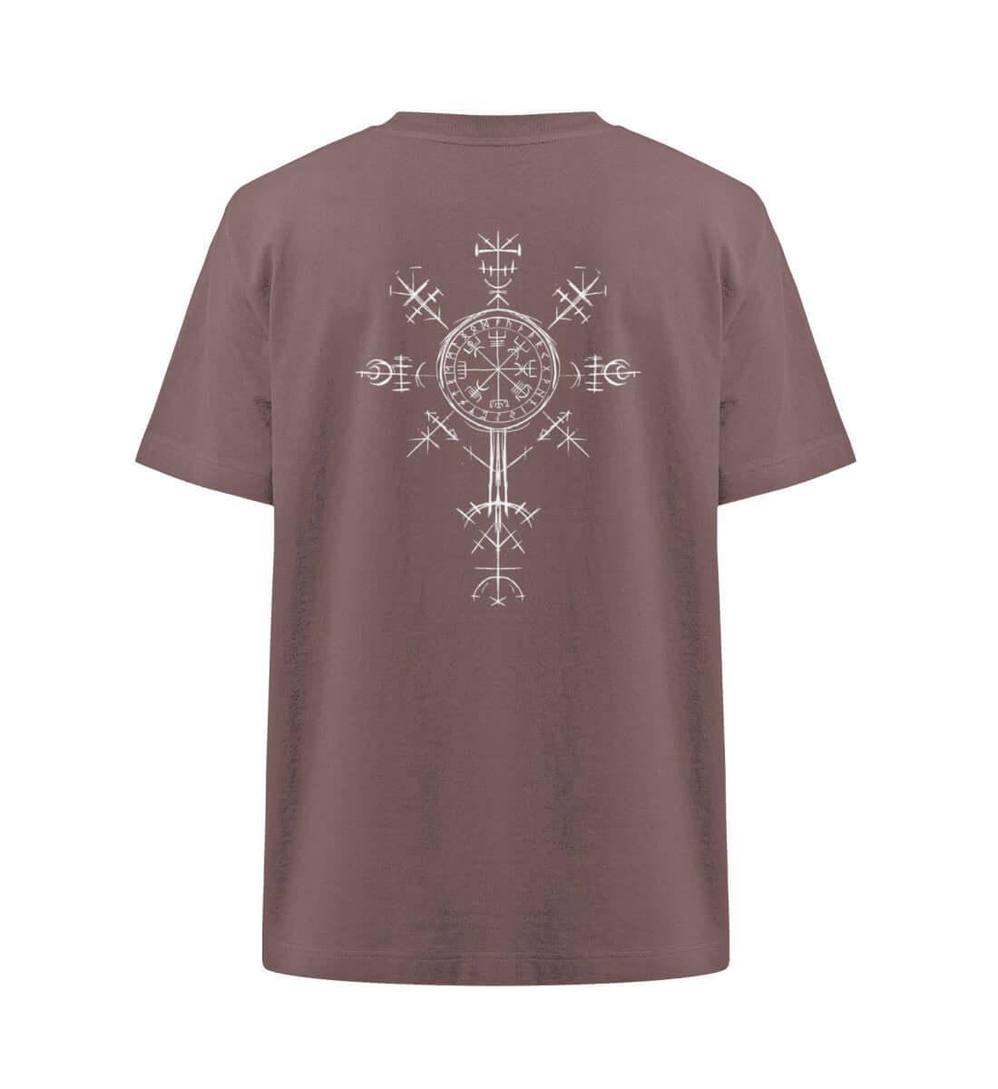 Vegvisir Runen Oversized Wikinger Shirt – Mächtiges Backprint Symbol der Führung - Nordic Viking Wear