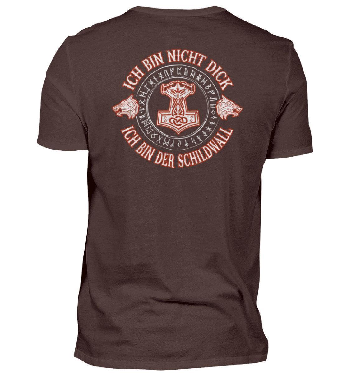Lustiges Wikinger Backprint Shirt - "Ich Bin Nicht Dick, Ich Bin Der Schildwall 2.0" - Nordic Viking Wear