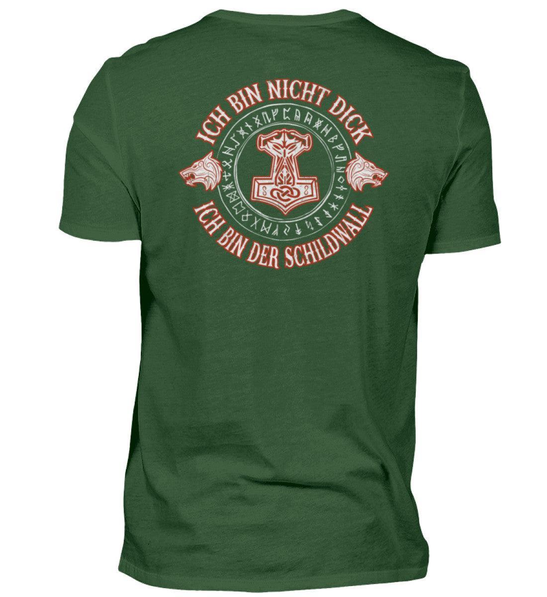 Lustiges Wikinger Backprint Shirt - "Ich Bin Nicht Dick, Ich Bin Der Schildwall 2.0" - Nordic Viking Wear