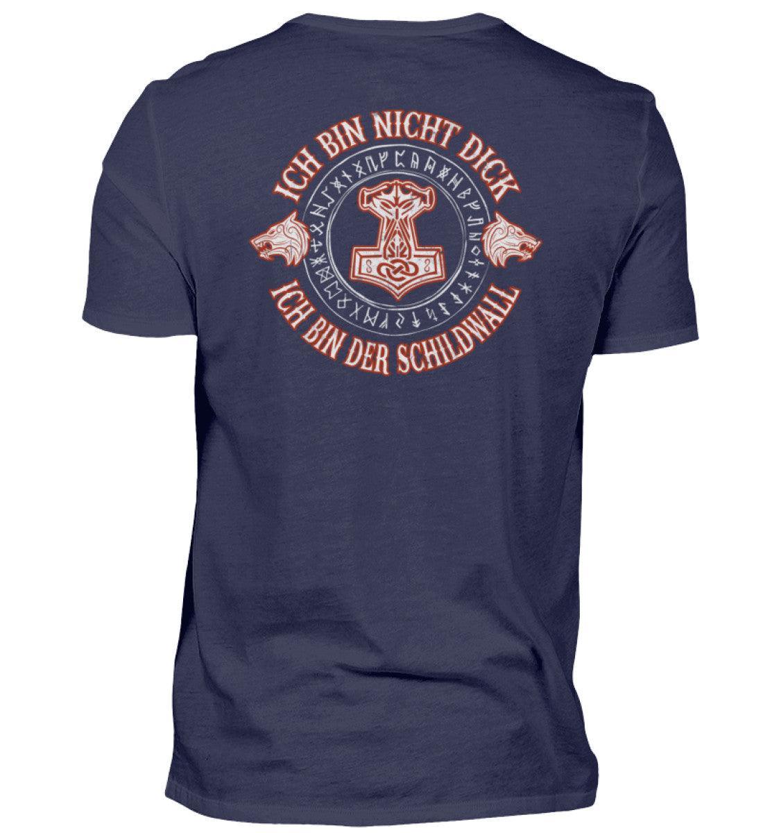 Lustiges Wikinger Backprint Shirt - "Ich Bin Nicht Dick, Ich Bin Der Schildwall 2.0" - Nordic Viking Wear