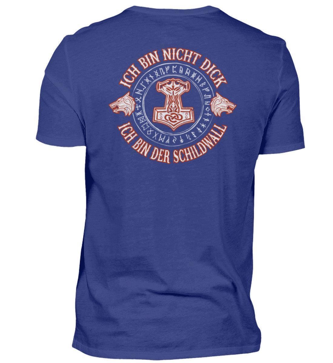 Lustiges Wikinger Backprint Shirt - "Ich Bin Nicht Dick, Ich Bin Der Schildwall 2.0" - Nordic Viking Wear