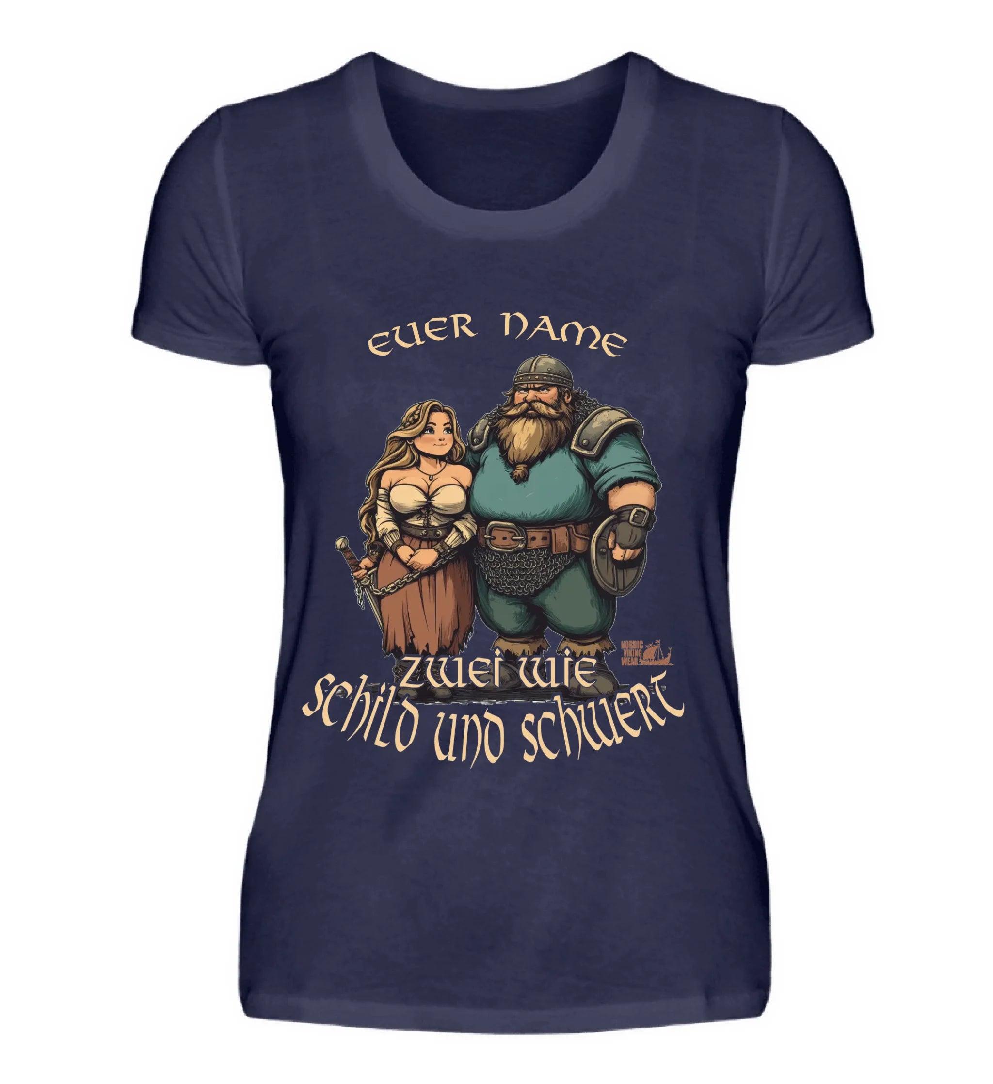 Schildmaiden Schild und Schwert Premiumshirt - Nordic Viking Wear