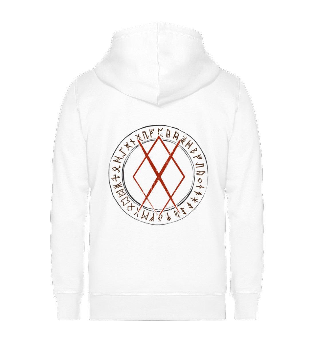Wikinger Zip - Hoodie Gungnir-Rune und Runenkreis - Kraftvolles Nordisches Design - Nordic Viking Wear