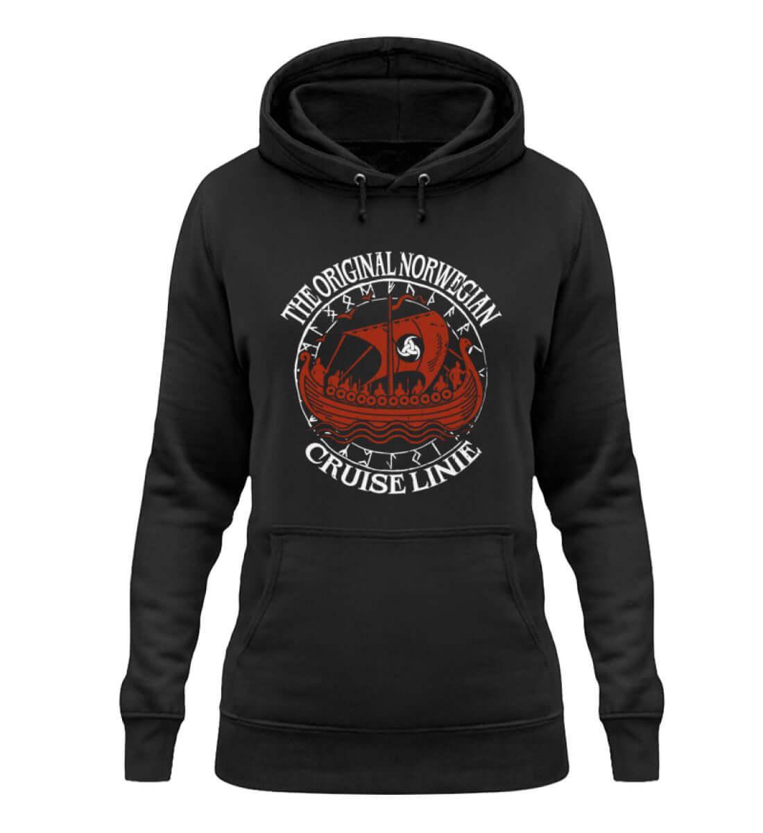 Nordische Legenden: 'Original Norwegian Cruise' Schildmaiden Damen Hoodie – Segel die Mythen - Nordic Viking Wear