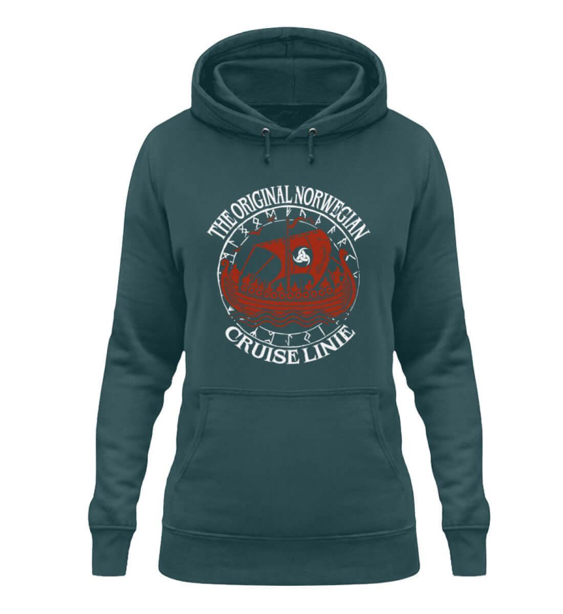 Nordische Legenden: 'Original Norwegian Cruise' Schildmaiden Damen Hoodie – Segel die Mythen - Nordic Viking Wear