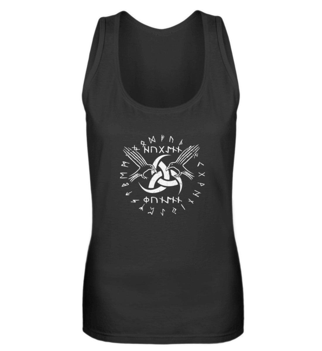Schildmaiden-Tanktop "Odins Boten" - Huginn und Muninn mit Gjallarhorn - Nordic Viking Wear