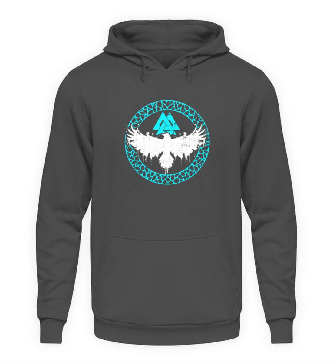 Wikinger Hoodie mit Valknut & Raben - Nordischer Pullover für Männer und Frauen - Nordic Viking Wear