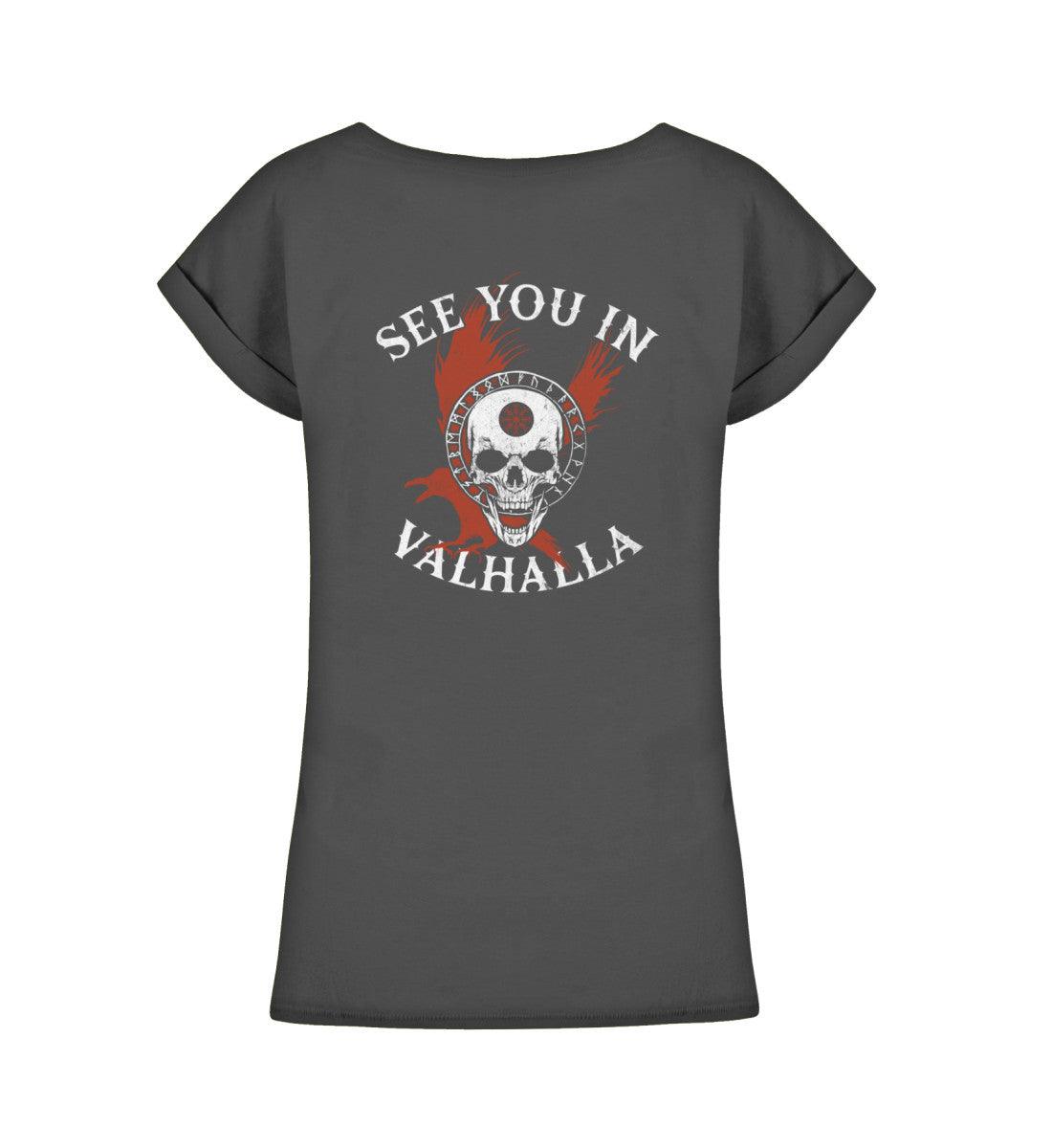 Schildmaiden Extendet Shirt – „See You in Valhalla“-Design - Nordic Viking Wear