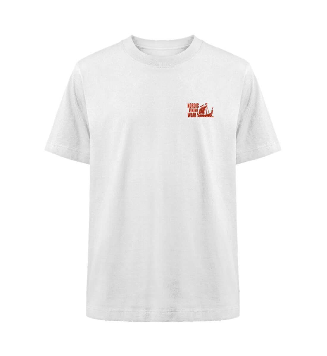 Wikinger Heavy Oversized Shirt Rune Raido Rot Front und Backprint - Nordic Viking Wear