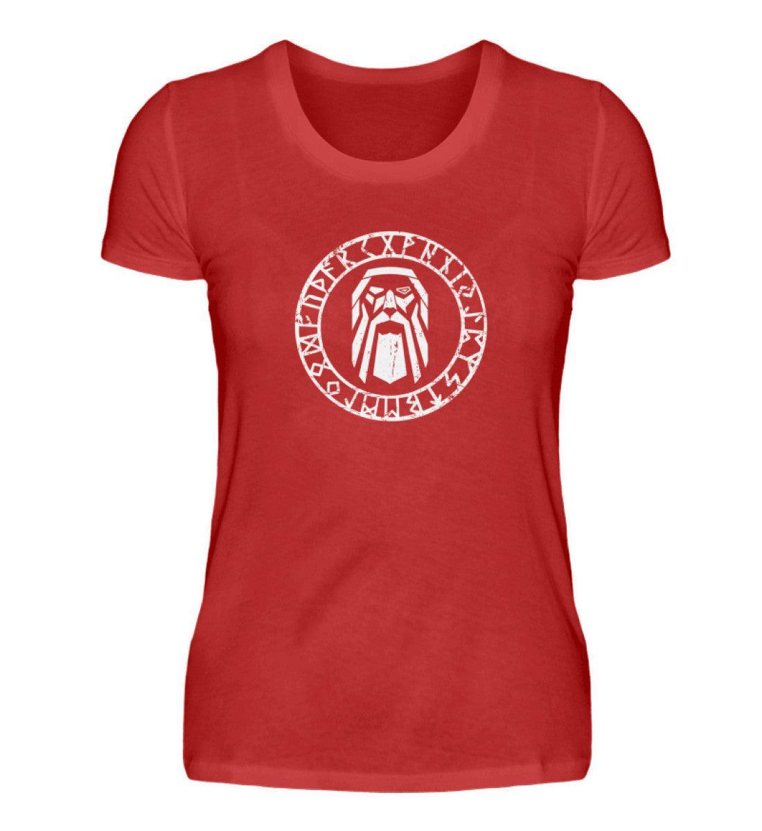 Odin im Runenkreis Schildmaiden-Premiumshirt – Mystisches Symbol-Shirt - Nordic Viking Wear