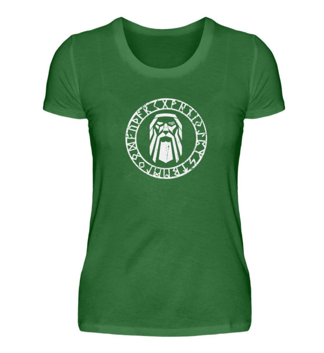 Odin im Runenkreis Schildmaiden-Premiumshirt – Mystisches Symbol-Shirt - Nordic Viking Wear