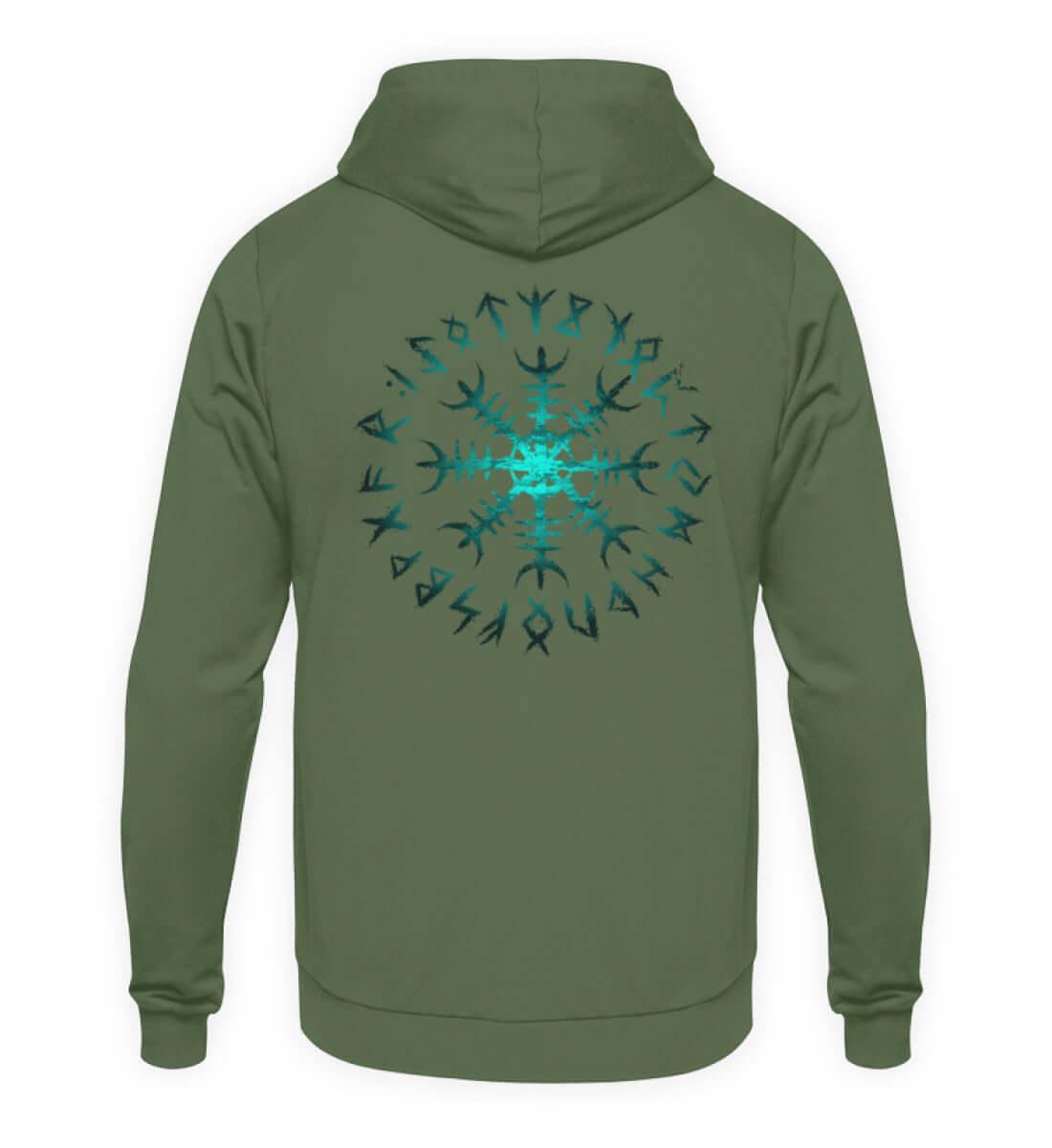 Wikinger Helm des Schreckens Hoodie – Mystischer Runenkreis - Nordic Viking Wear