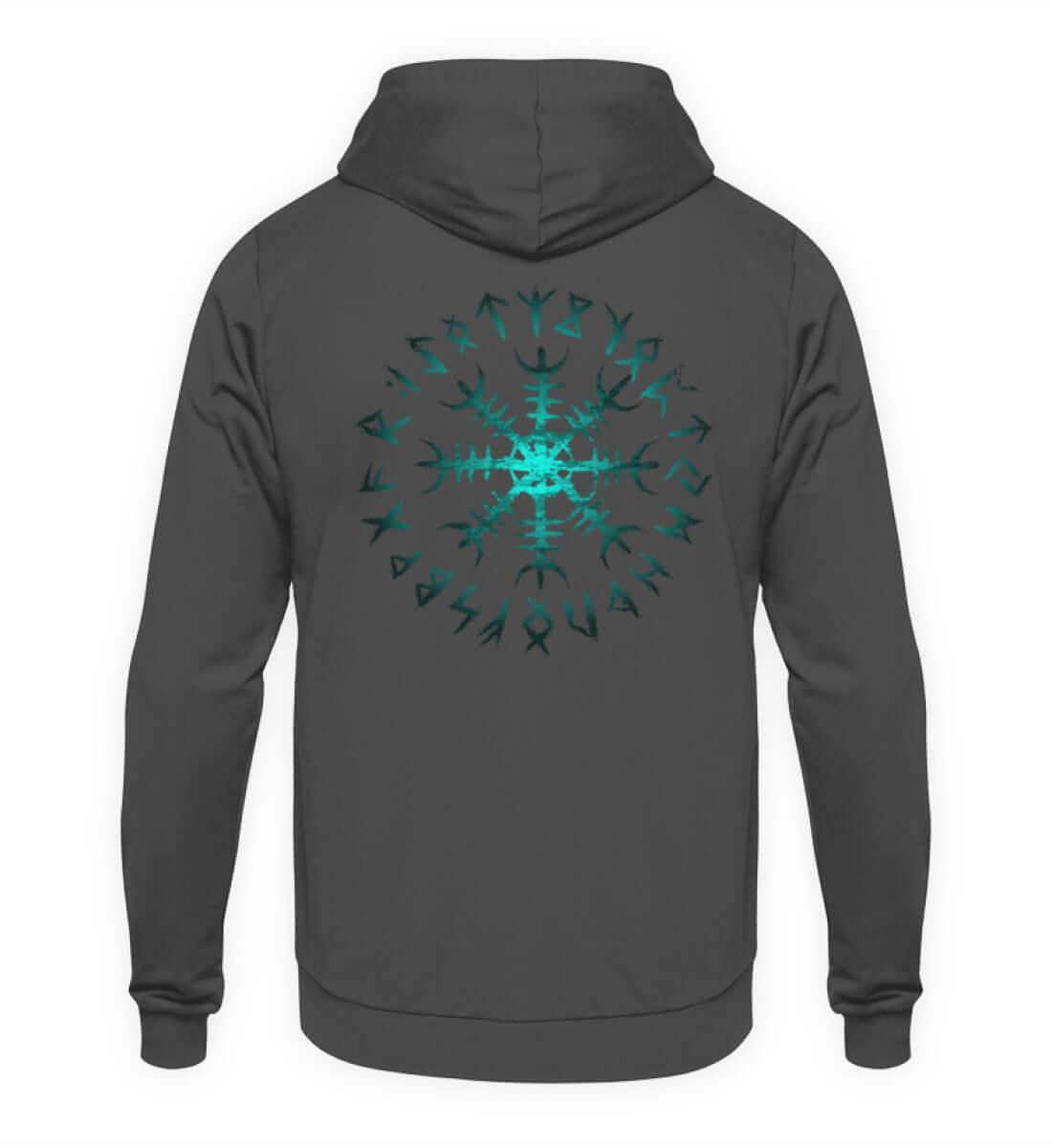 Wikinger Helm des Schreckens Hoodie – Mystischer Runenkreis - Nordic Viking Wear