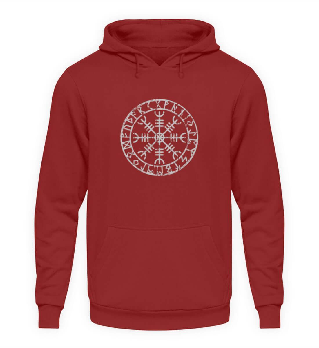 "Aegishjalmur Helm of Awe" Wikinger-Hoodie – Schutz und Macht in Runenform - Nordic Viking Wear