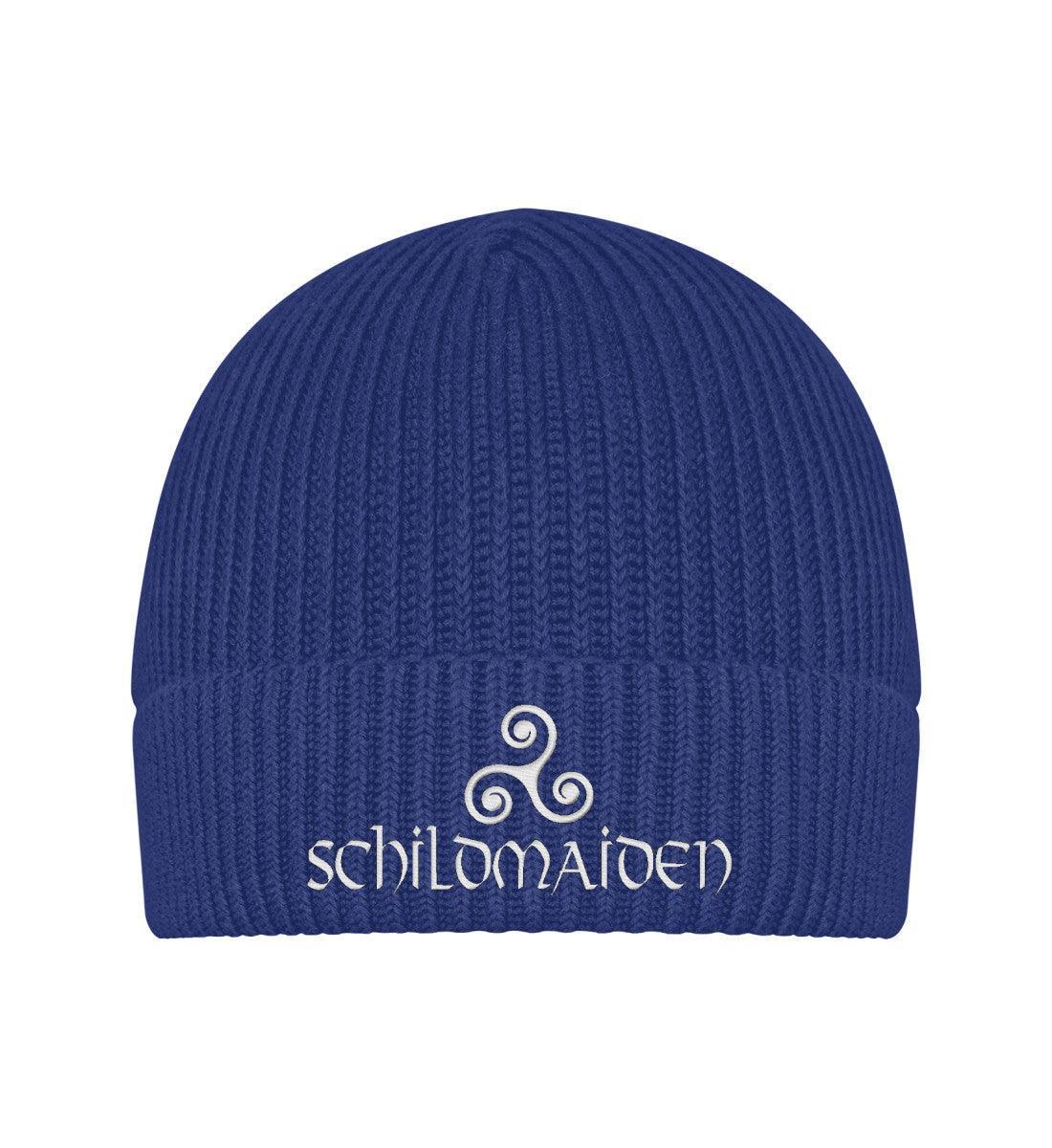 Schildmaiden Organic Beanie mit Stick "Kriegerin des Nordens" – Warme Eleganz im Wikingerstil - Nordic Viking Wear
