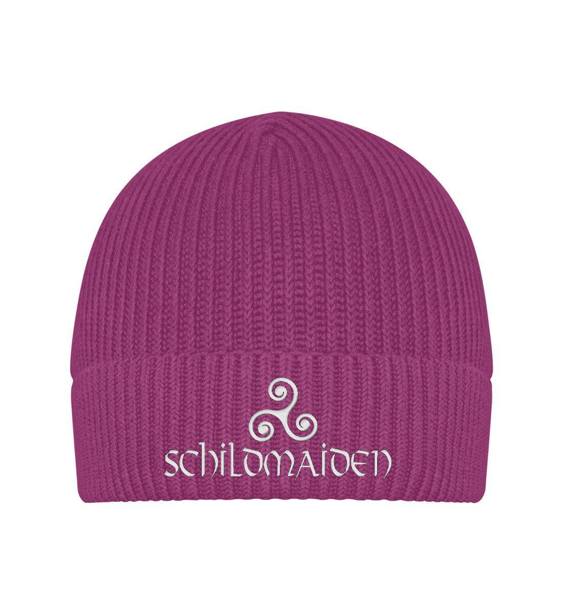 Schildmaiden Organic Beanie mit Stick "Kriegerin des Nordens" – Warme Eleganz im Wikingerstil - Nordic Viking Wear