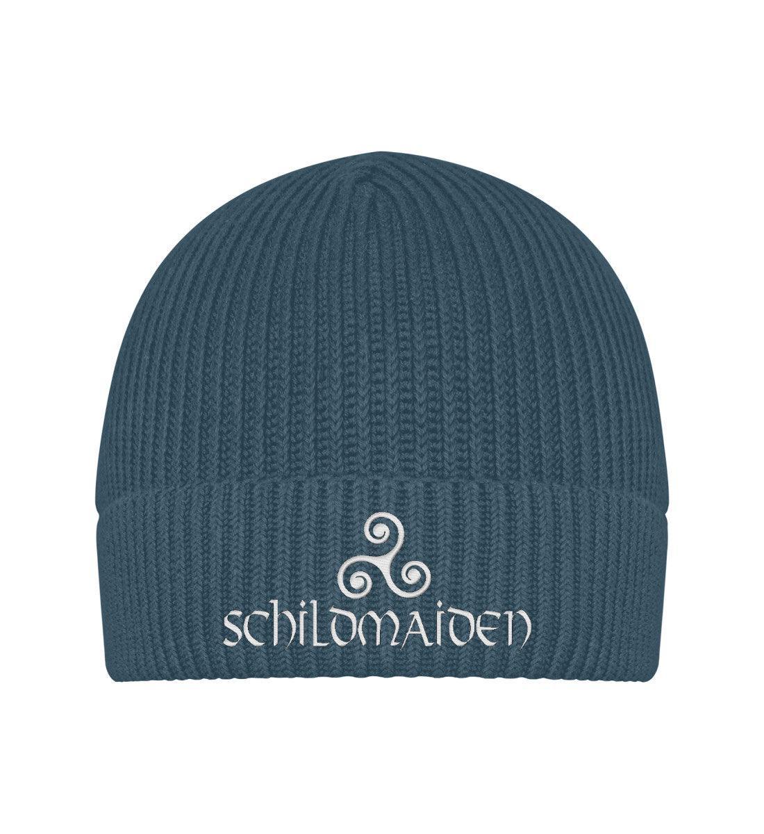 Schildmaiden Organic Beanie mit Stick "Kriegerin des Nordens" – Warme Eleganz im Wikingerstil - Nordic Viking Wear
