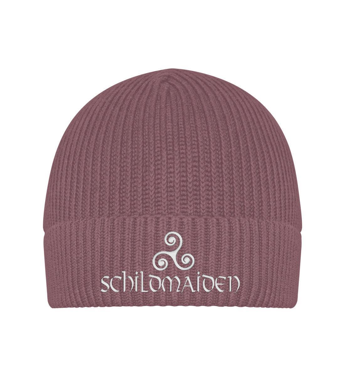 Schildmaiden Organic Beanie mit Stick "Kriegerin des Nordens" – Warme Eleganz im Wikingerstil - Nordic Viking Wear
