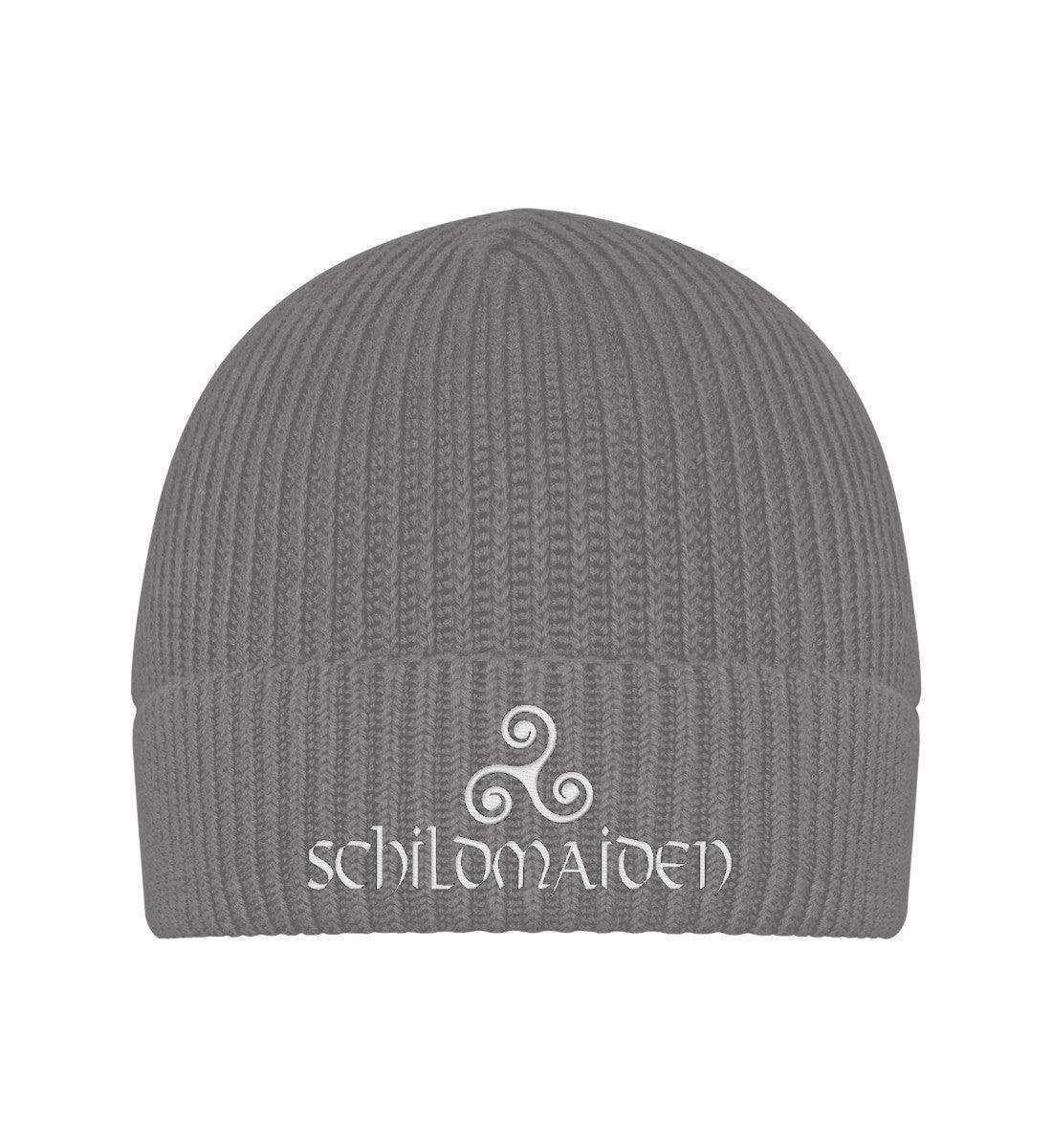 Schildmaiden Organic Beanie mit Stick "Kriegerin des Nordens" – Warme Eleganz im Wikingerstil - Nordic Viking Wear