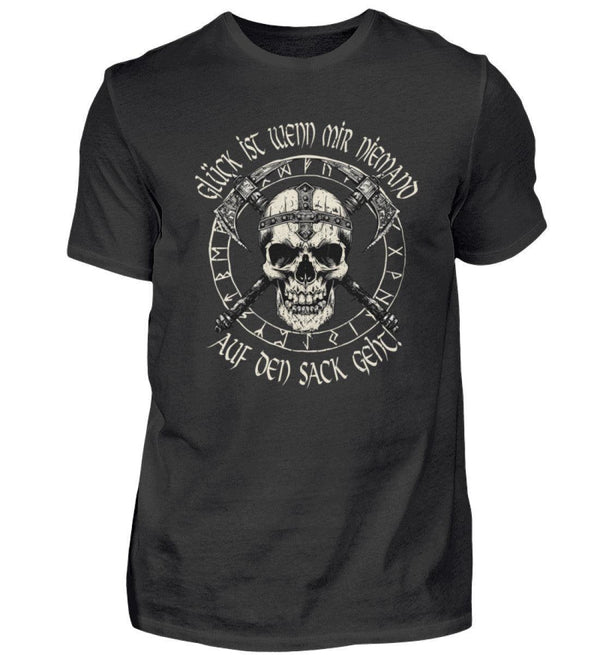 Lustiges Wikinger Premiumshirt - "Glück ist, wenn mir niemand auf den Sack geht!" - Nordic Viking Wear