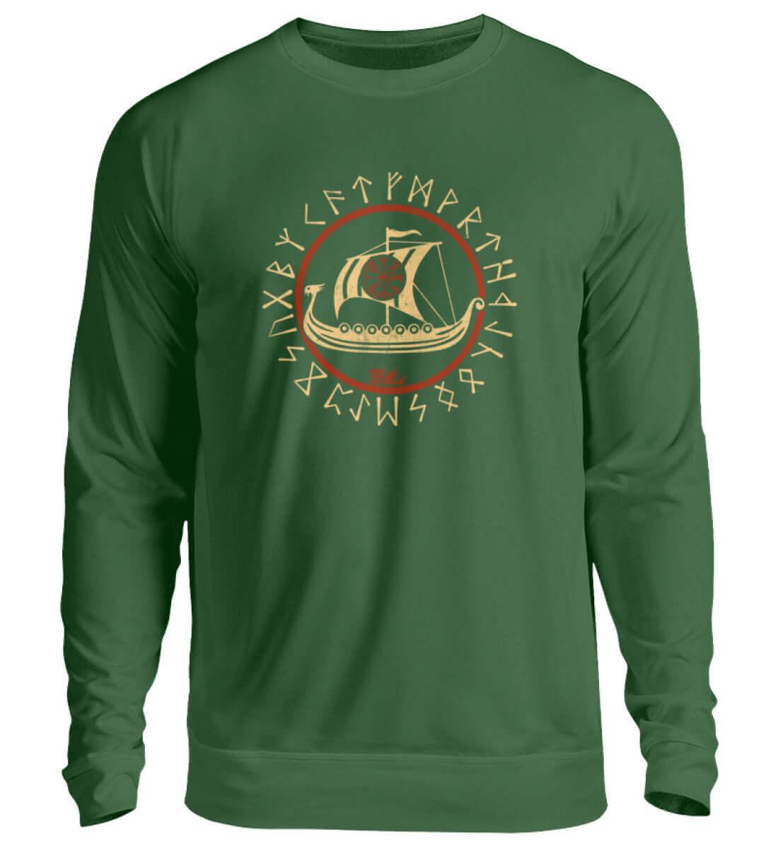 Wikinger Sweatshirt Vegvisir Drachenboot Design - Nordic Viking Wear