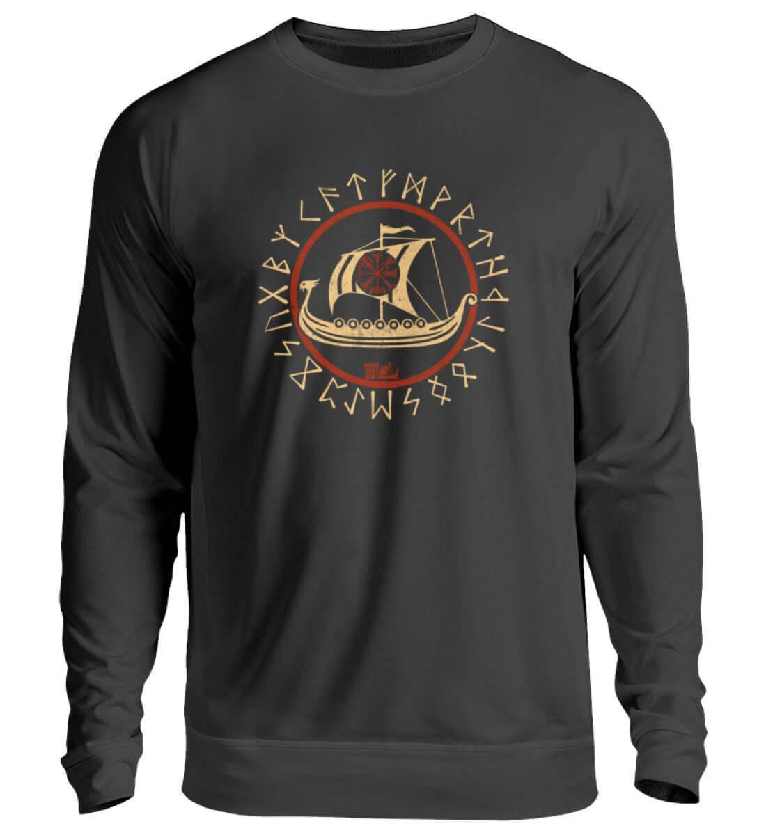 Wikinger Sweatshirt Vegvisir Drachenboot Design - Nordic Viking Wear