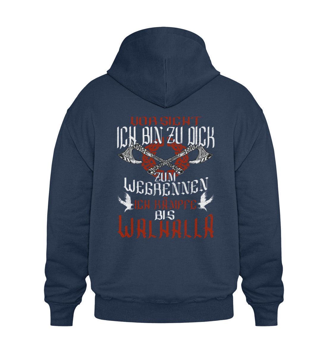 Lustiger Wikinger Heavy Vintage Hoodie – 'Ich bin zu dick zum Wegrennen - Nordic Viking Wear