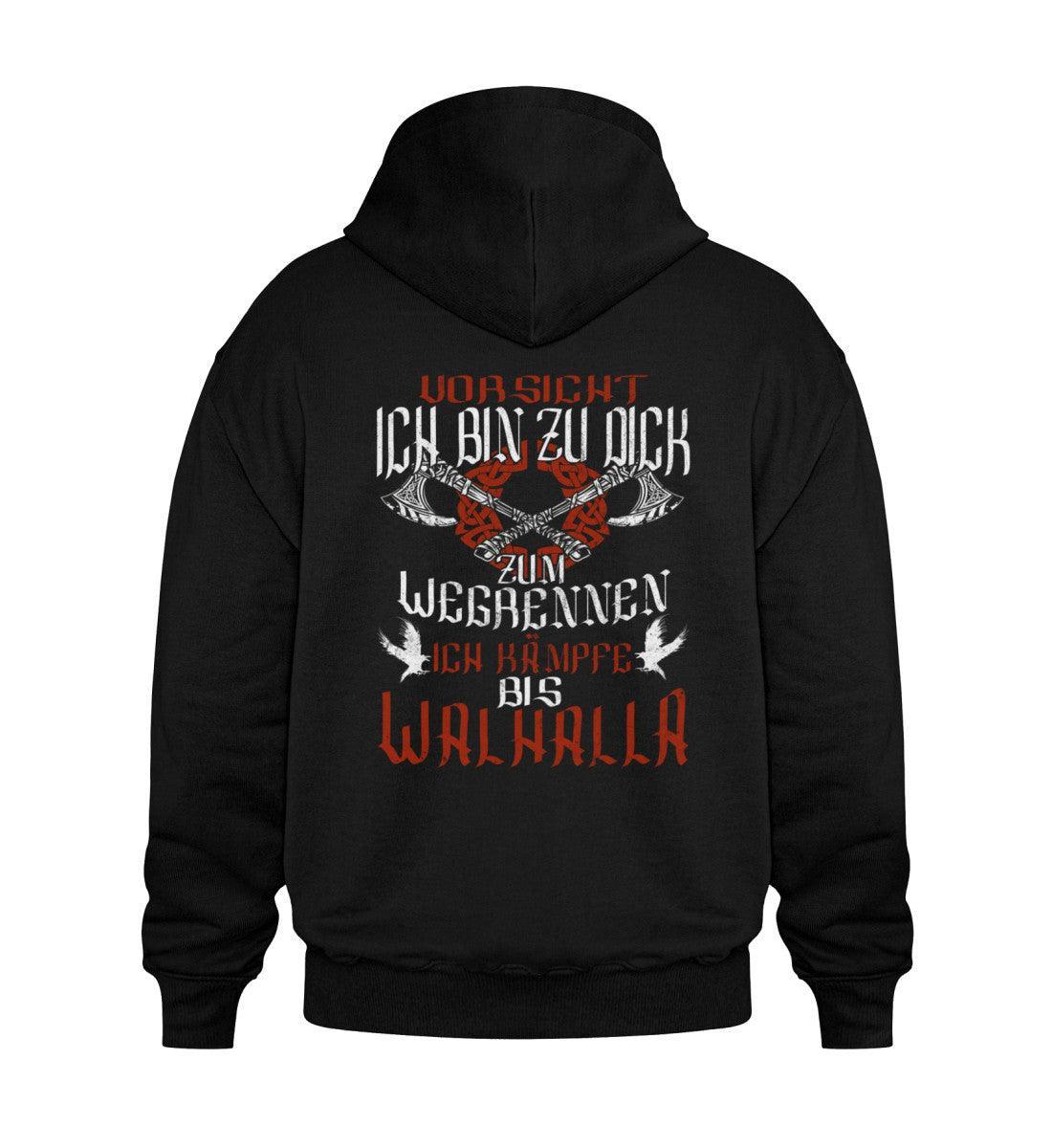 Lustiger Wikinger Heavy Vintage Hoodie – 'Ich bin zu dick zum Wegrennen - Nordic Viking Wear