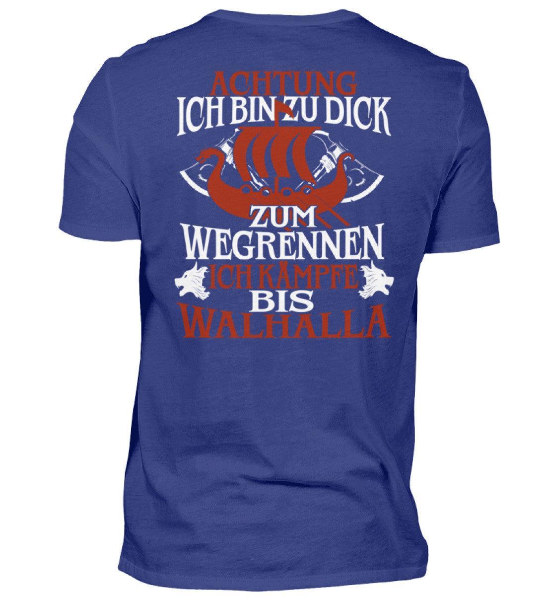 Premium Wikinger T-Shirt "Achtung Ich Bin Zu Dick Zum Wegrennen - Nordic Viking Wear