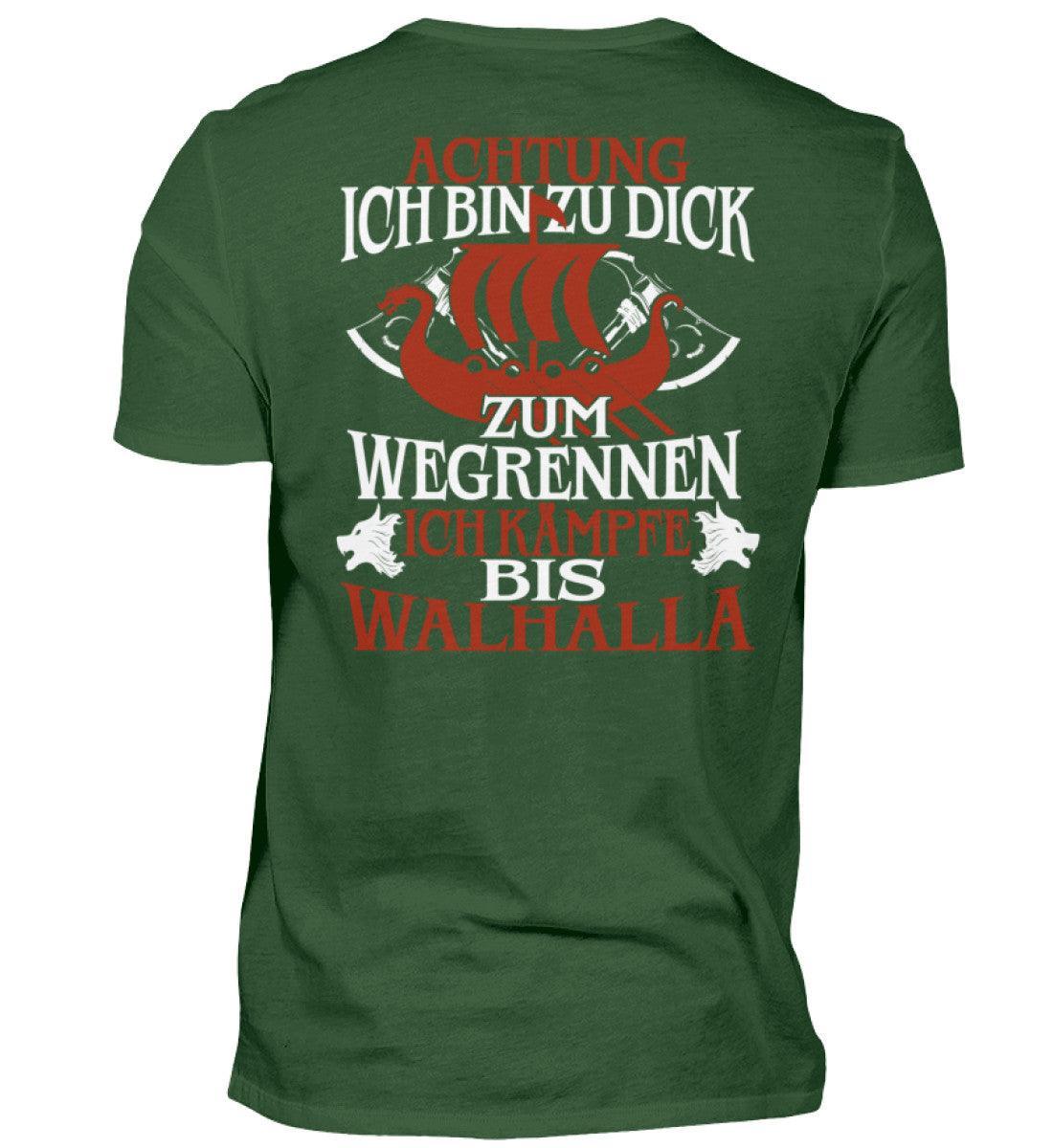 Premium Wikinger T-Shirt "Achtung Ich Bin Zu Dick Zum Wegrennen - Nordic Viking Wear
