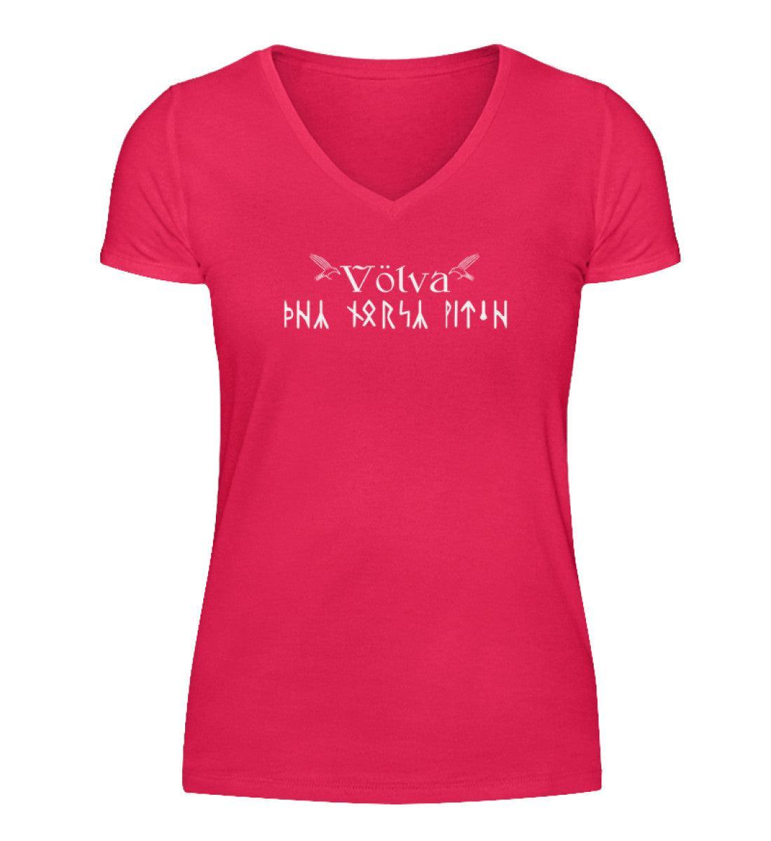 Völva Schildmaiden V-Neck mit Runenschrift - Mystisches Nordisches Erbe - Nordic Viking Wear