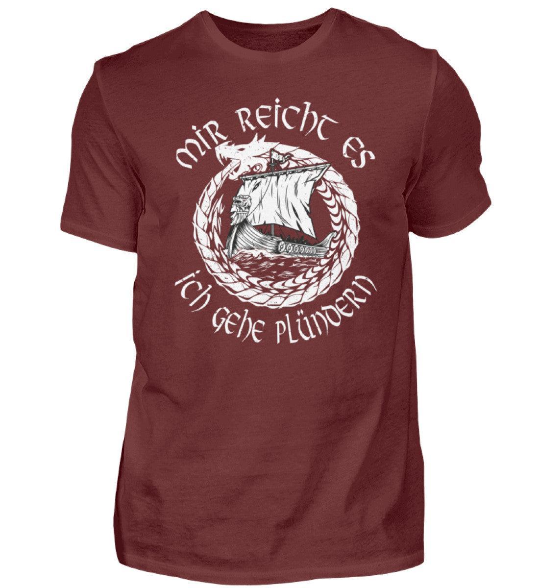 Wikinger-Plünderer Premiumshirt – "Mir reicht's, ich gehe plündern" – Drachenschiff-Design - Nordic Viking Wear