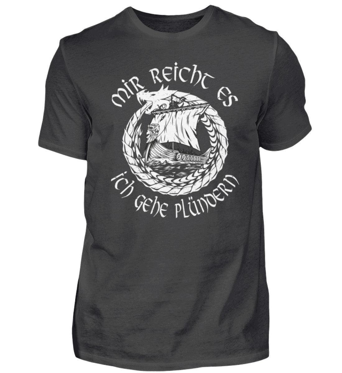 Wikinger-Plünderer Premiumshirt – "Mir reicht's, ich gehe plündern" – Drachenschiff-Design - Nordic Viking Wear