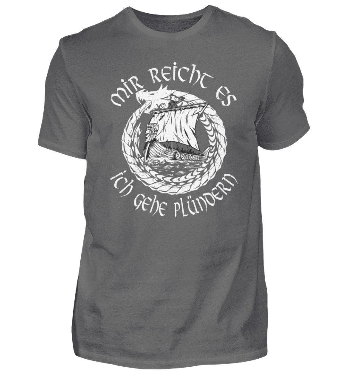 Wikinger-Plünderer Premiumshirt – "Mir reicht's, ich gehe plündern" – Drachenschiff-Design - Nordic Viking Wear
