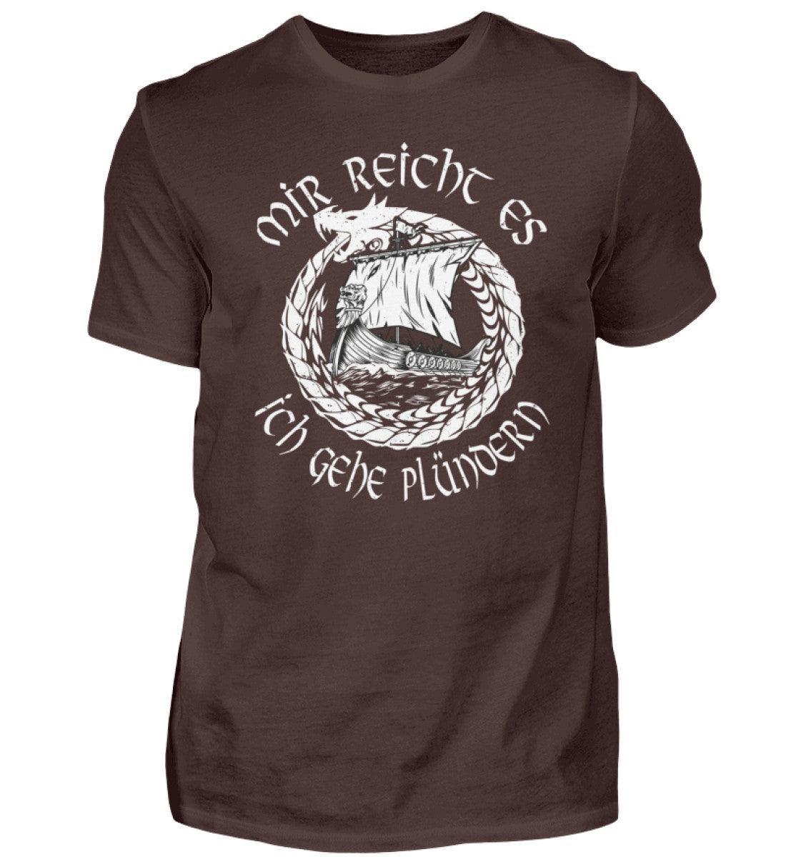 Wikinger-Plünderer Premiumshirt – "Mir reicht's, ich gehe plündern" – Drachenschiff-Design - Nordic Viking Wear