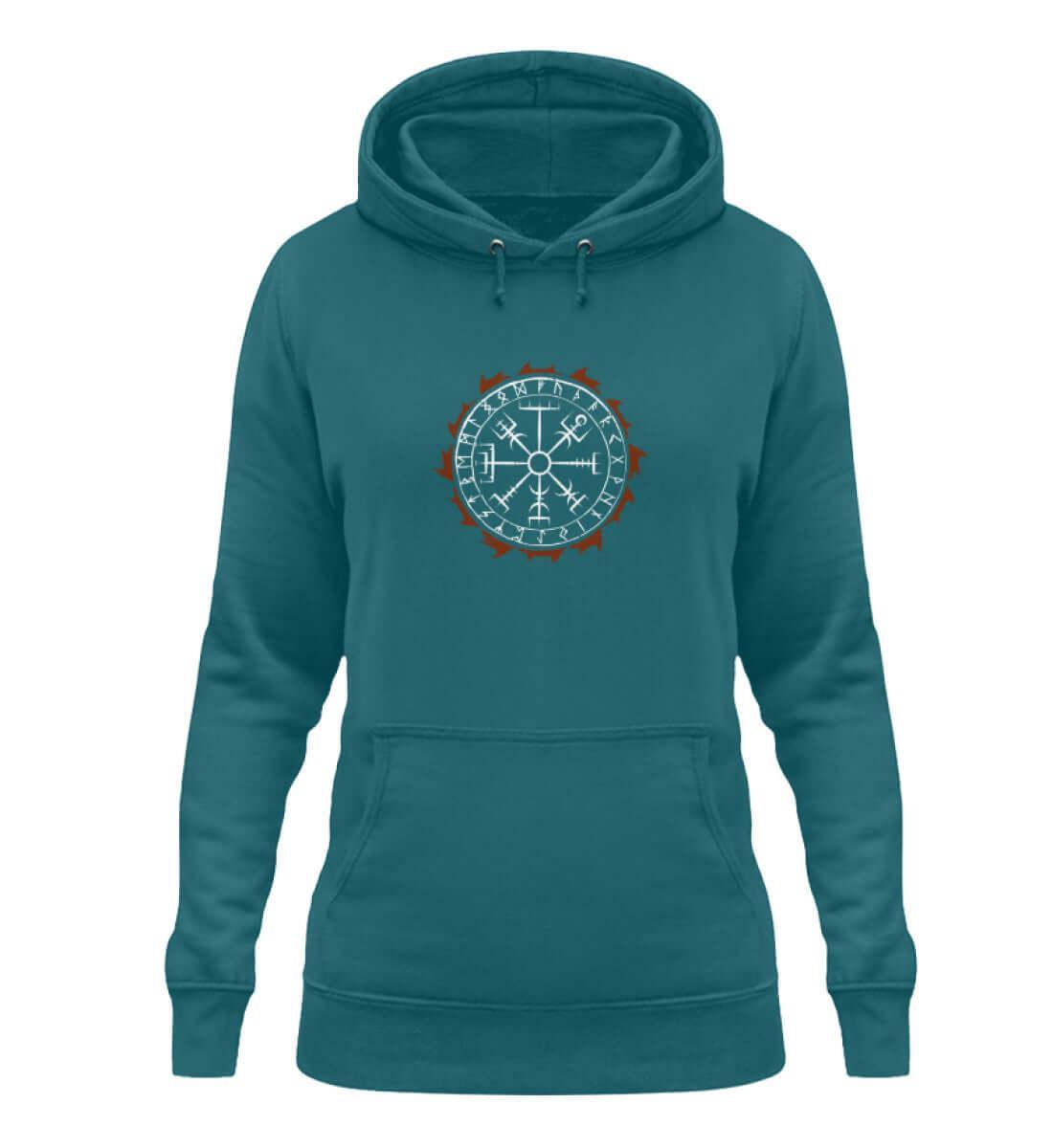 Schildmaiden Hoodie Vegvisir mit Runenkreis - Nordic Viking Wear
