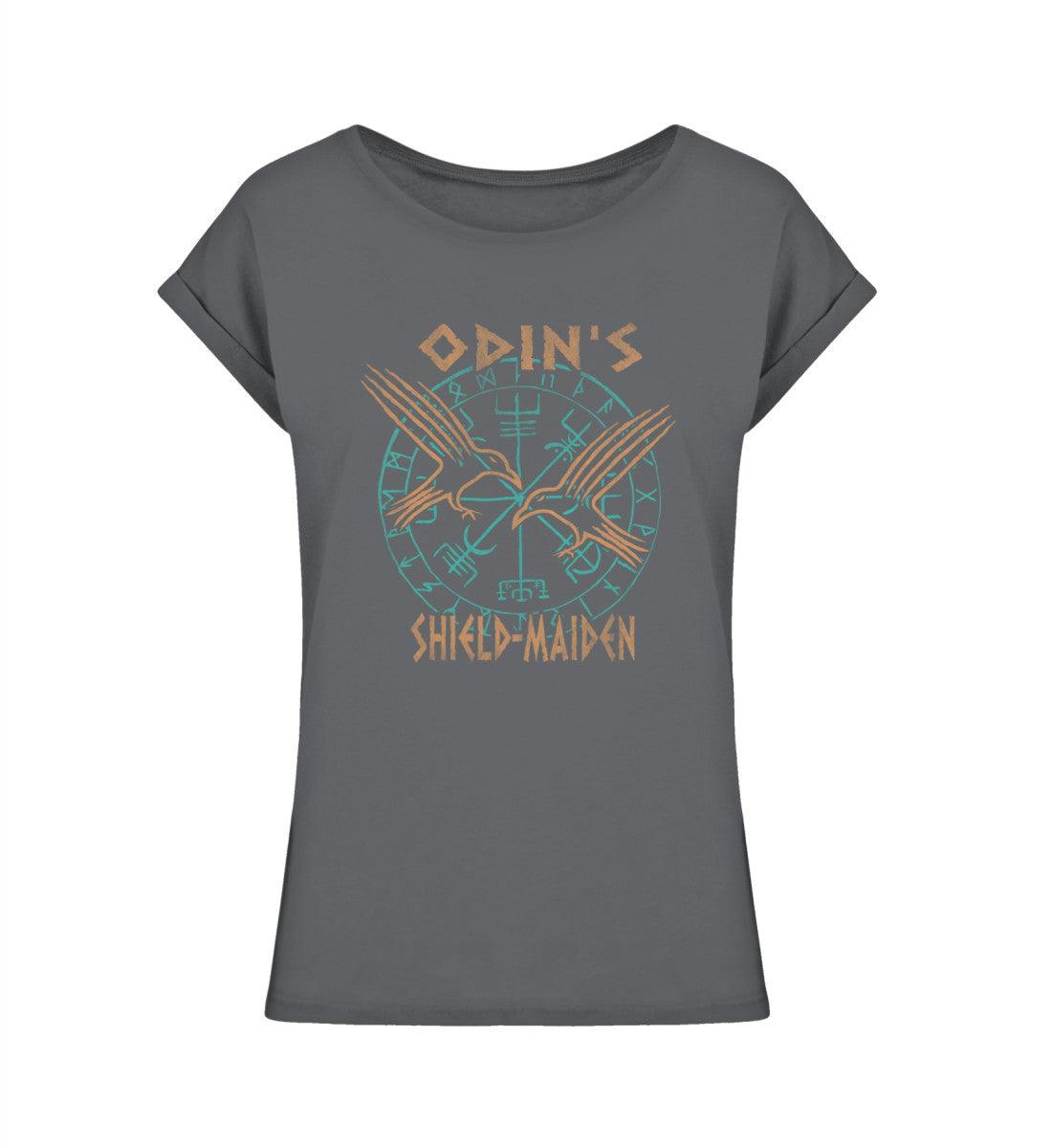 Extended Shirt „Odin's Shield-Maiden – Runenkreis & Raben Design“ - Nordic Viking Wear