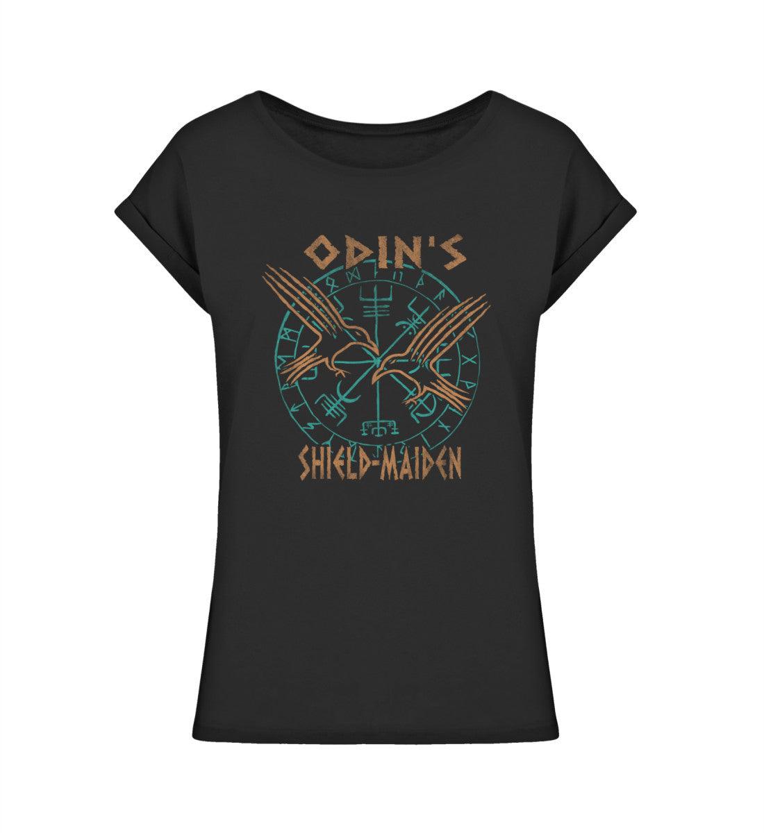 Extended Shirt „Odin's Shield-Maiden – Runenkreis & Raben Design“ - Nordic Viking Wear