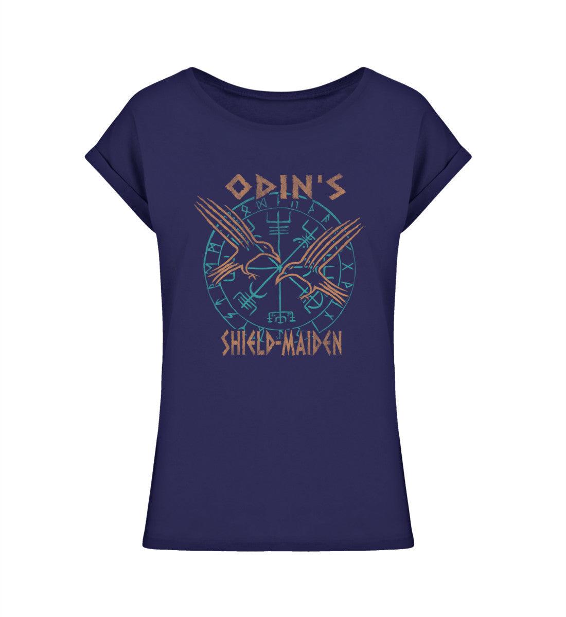 Extended Shirt „Odin's Shield-Maiden – Runenkreis & Raben Design“ - Nordic Viking Wear