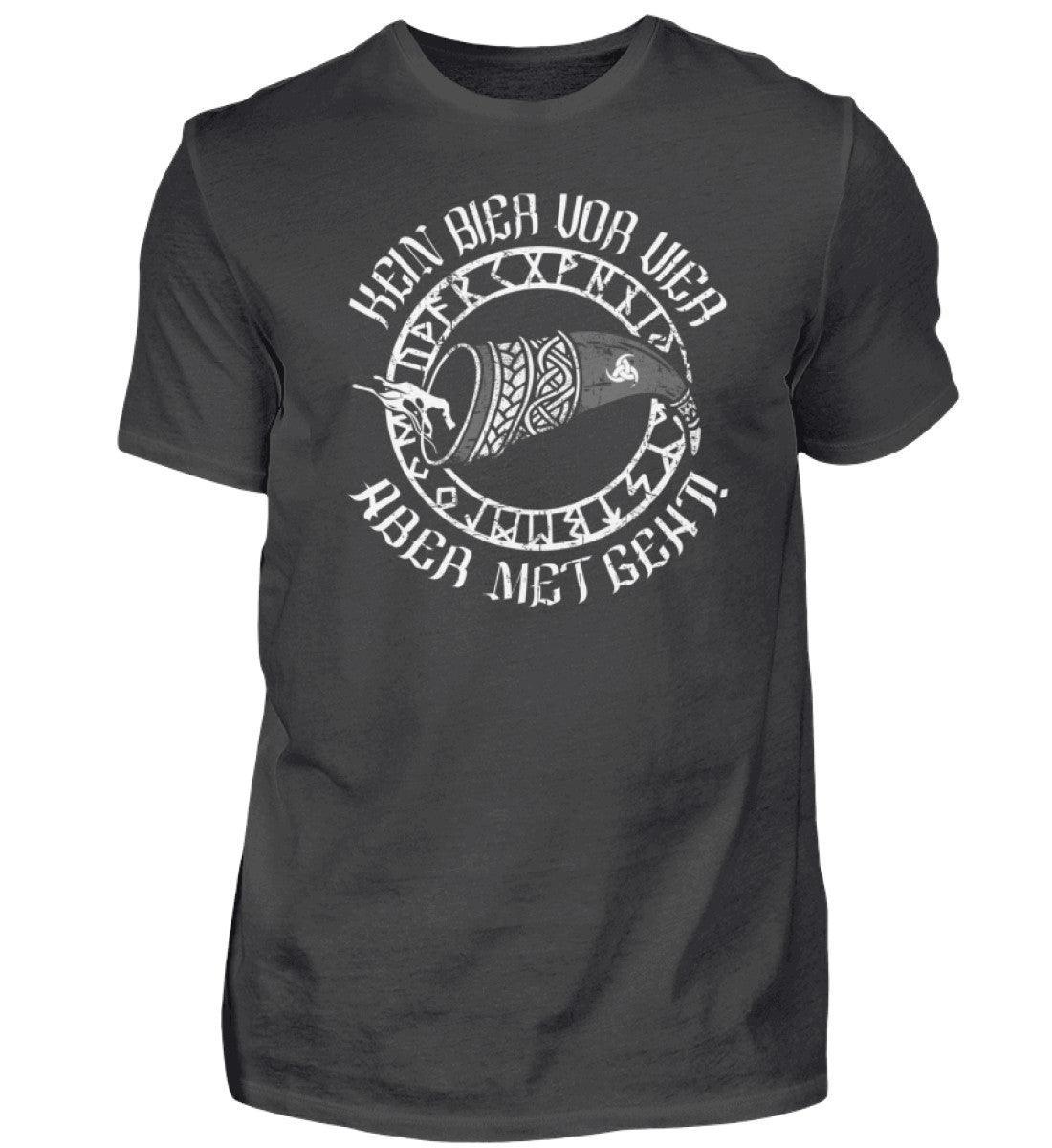 Lustiges Wikinger-Shirt "Kein Bier vor Vier, aber Met geht!" – Humorvolles Nordisches Trink-Motiv - Nordic Viking Wear