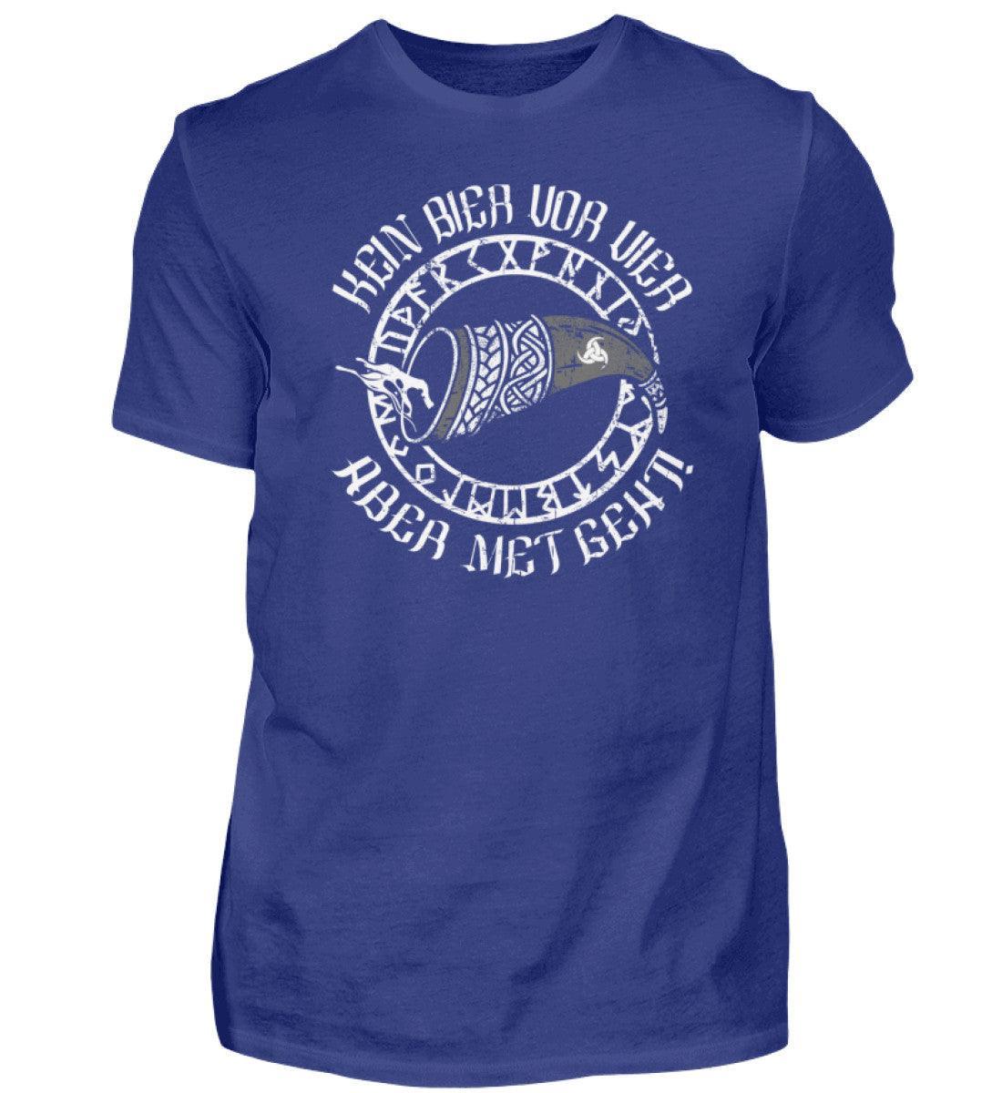 Lustiges Wikinger-Shirt "Kein Bier vor Vier, aber Met geht!" – Humorvolles Nordisches Trink-Motiv - Nordic Viking Wear