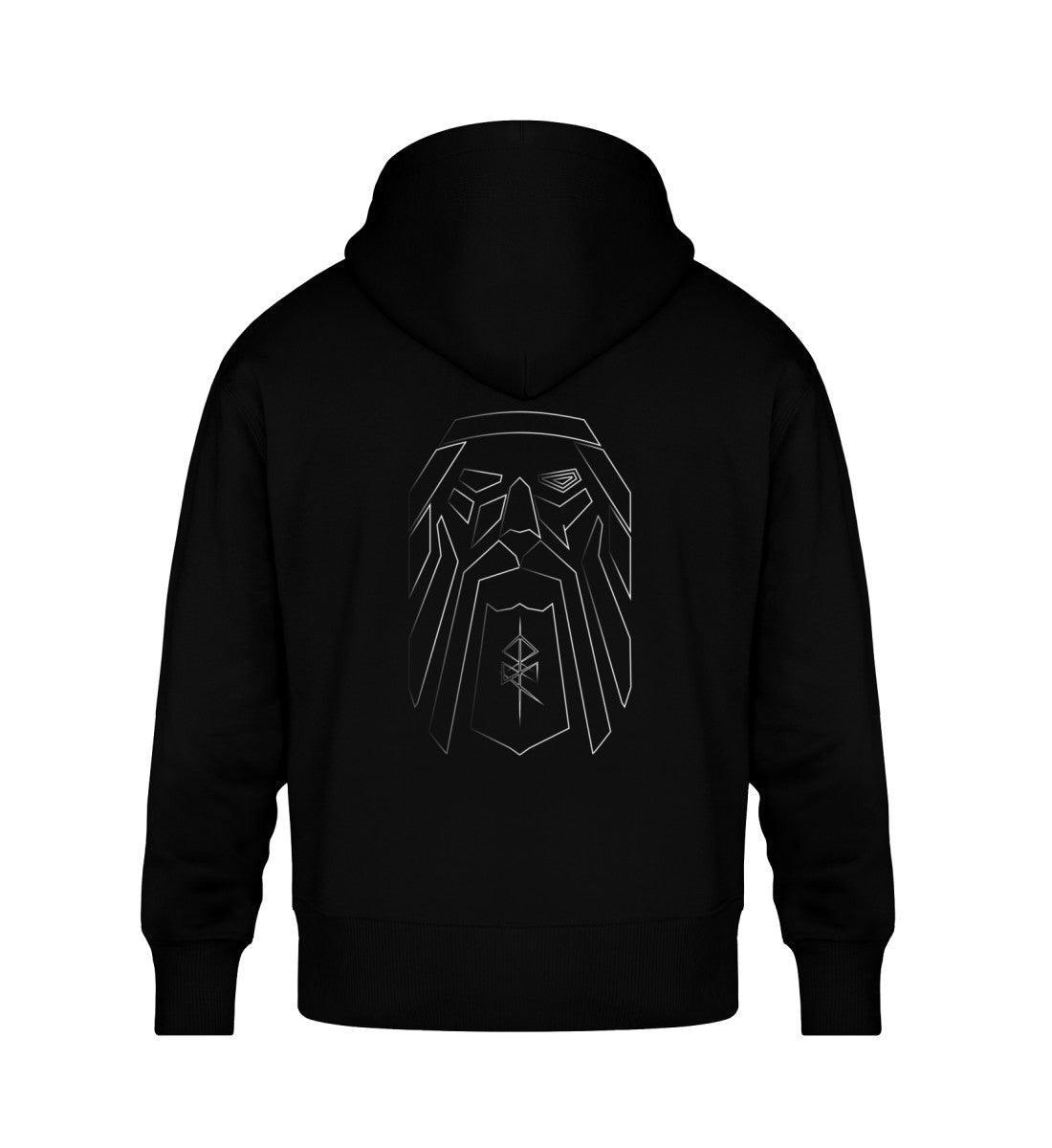 Wikinger Oversize Hoodie mit Odin-Darstellung und Binderune – Symbol der Weisheit und Stärke - Nordic Viking Wear
