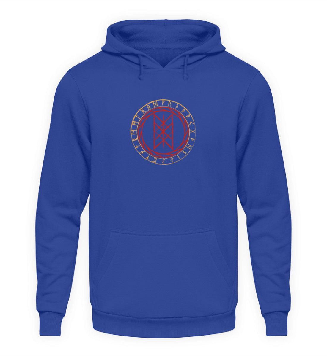 Wikinger Hoodie mit Wyrd-Web und Runenkreis - Mystisches Nordisches Symbol Kapuzenpulli - Nordic Viking Wear