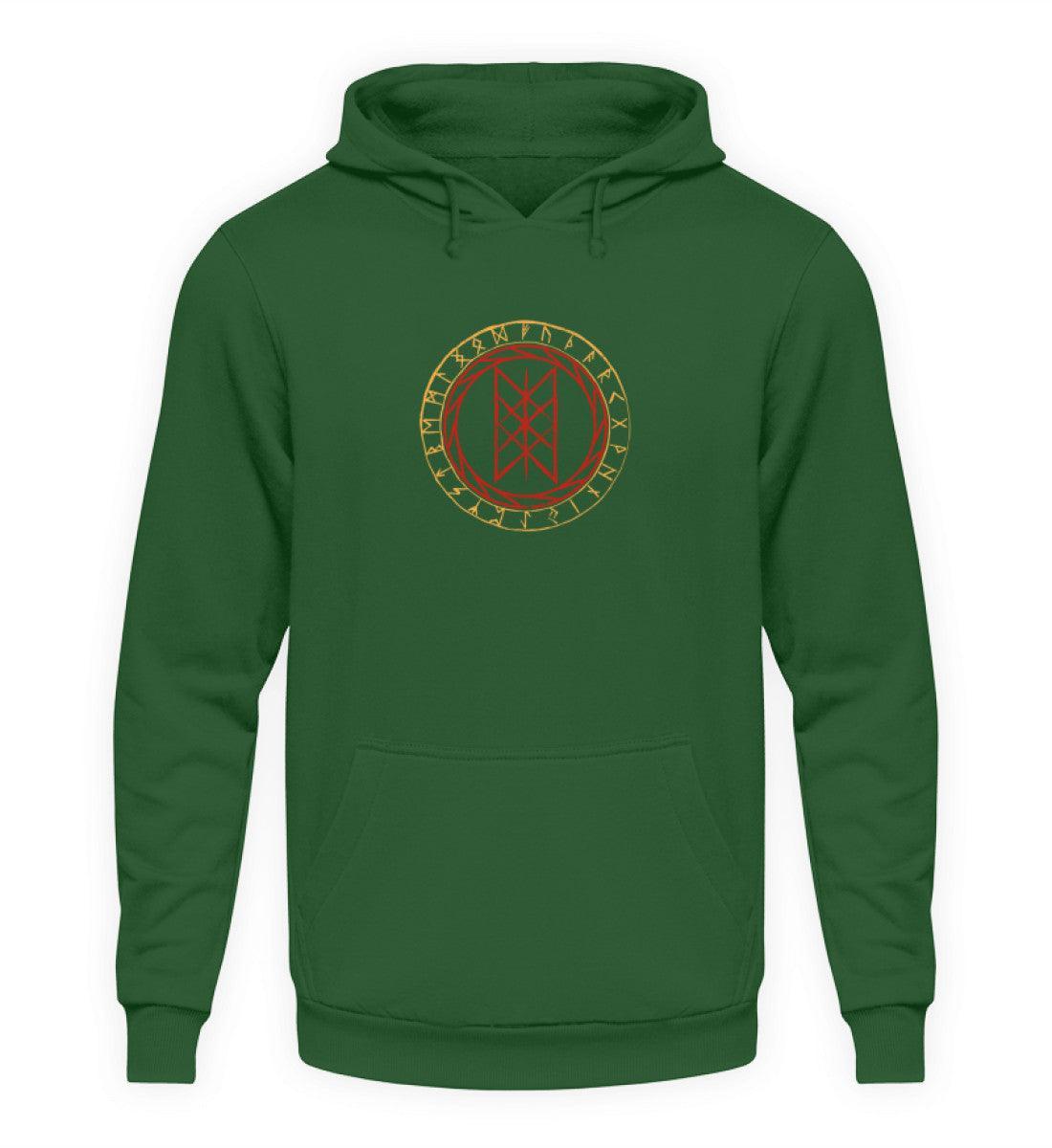 Wikinger Hoodie mit Wyrd-Web und Runenkreis - Mystisches Nordisches Symbol Kapuzenpulli - Nordic Viking Wear